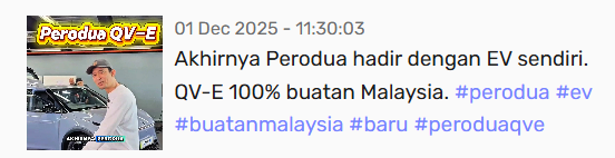 Automotive content creator @bmekanika.malaysia shares in-depth EV car reviews in Malaysia, along with up-to-date electric vehicle news and insights