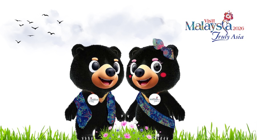 VM2026 Sun Bear mascots promoting Borneo tourism in Sabah and Sarawak for Visit Malaysia 2026 Truly Asia campaign